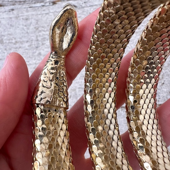 Vintage Whiting And Davis Coiled Mesh Snake Bracelet - Picture 3 of 8